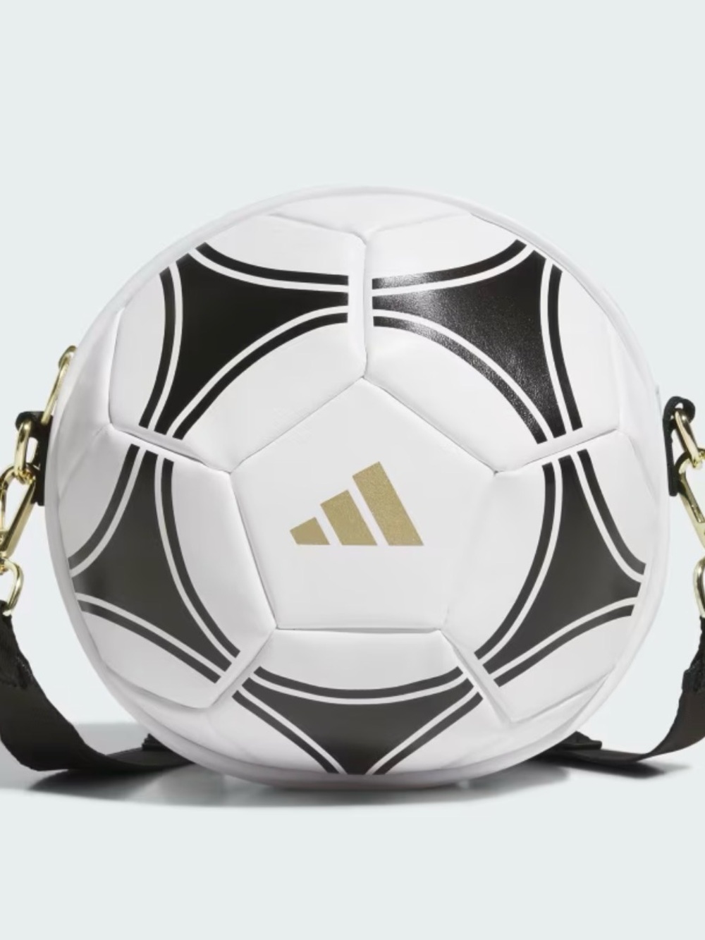 adidas White, Black & Gold Soccer Ball Crossbody Bag